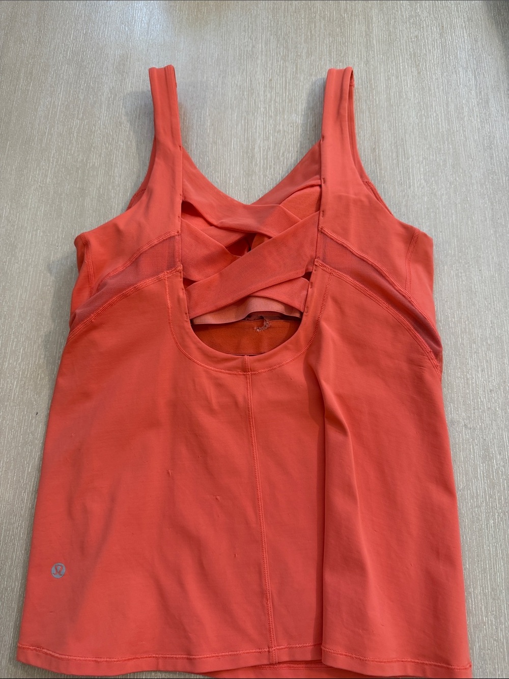 lululemon Coral Performance Top with built in sports bra for extreme support